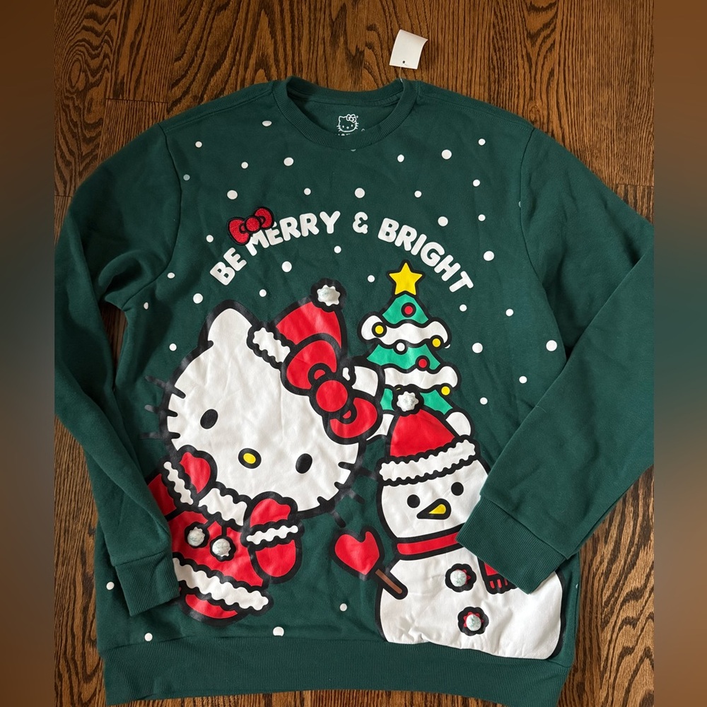 NWT Hello Kitty Christmas holiday sweatshirt L